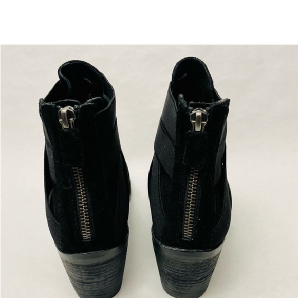 Eileen Fisher Willis Black Suede Elastic Strap Booties - Picture 4 of 5